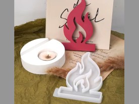 Molde silicona portavela llama 